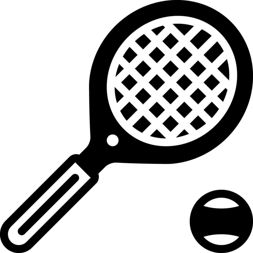 solide icoon voor tennis vector