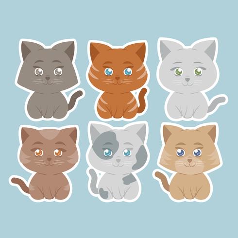 Vector schattige katten Stickers