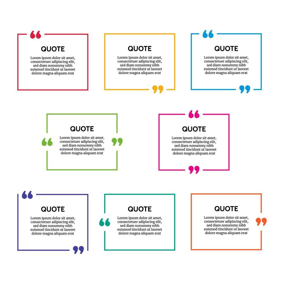 set quote box frames vector