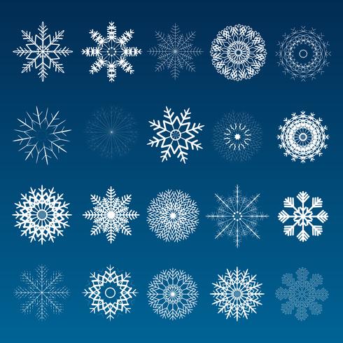 Set van Winter Christmas Snowflakes vector