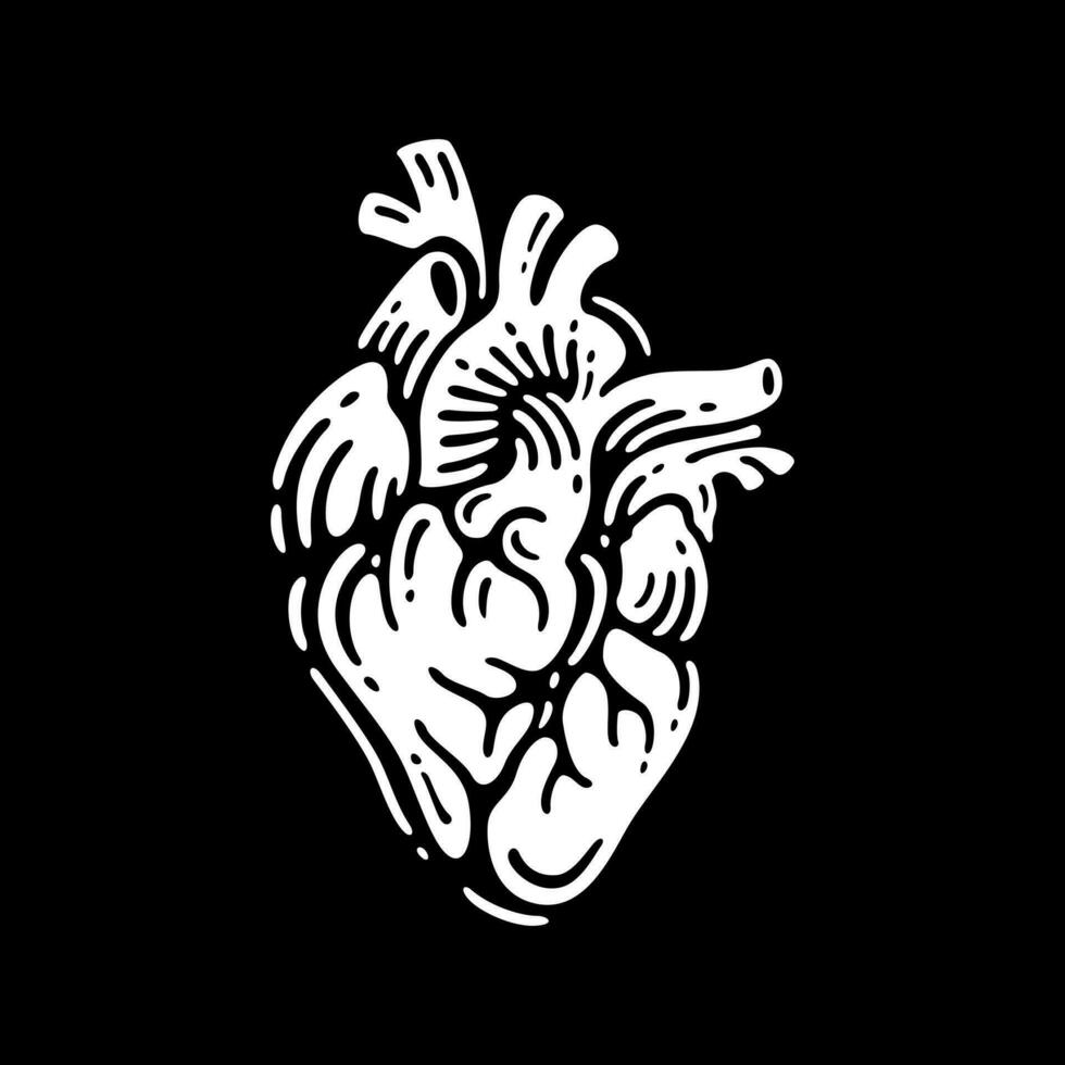 menselijk hart anatomie illustratie, - tekening vector