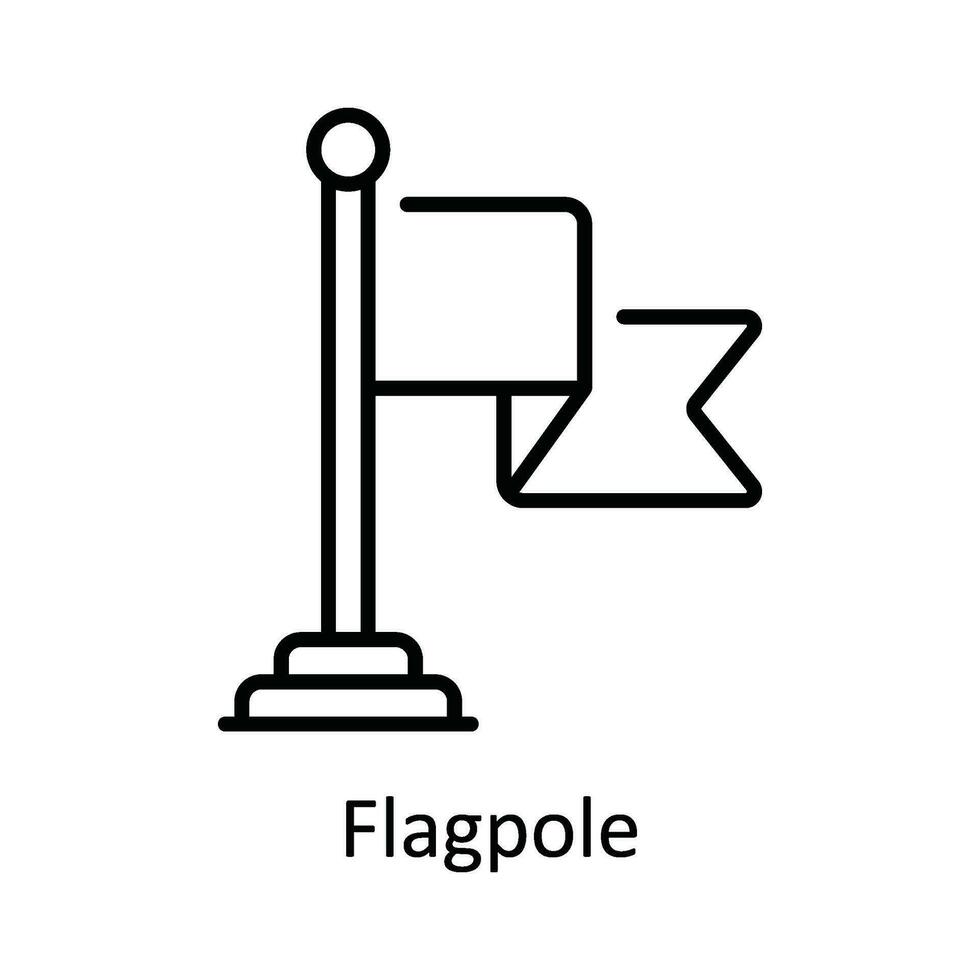 vlaggenmast vector schets icoon ontwerp illustratie. kaart en navigatie symbool Aan wit achtergrond eps 10 het dossier