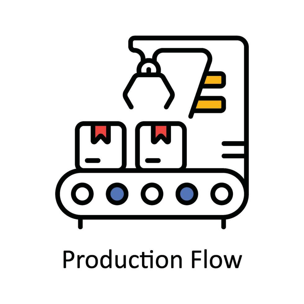 productie stromen vector vullen schets icoon ontwerp illustratie. slim industrieën symbool Aan wit achtergrond eps 10 het dossier