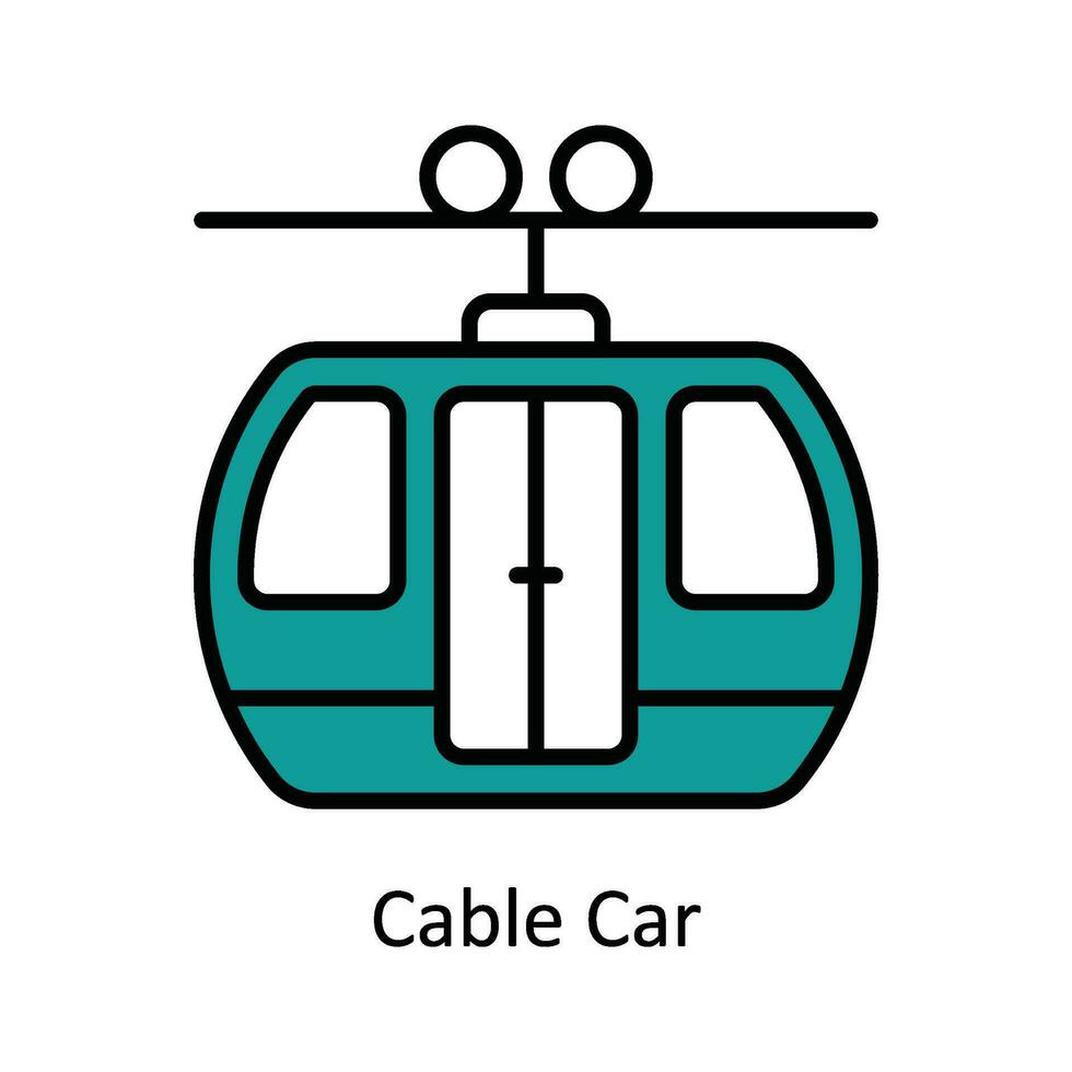 kabel auto vector vullen schets icoon ontwerp illustratie. reizen en hotel symbool Aan wit achtergrond eps 10 het dossier