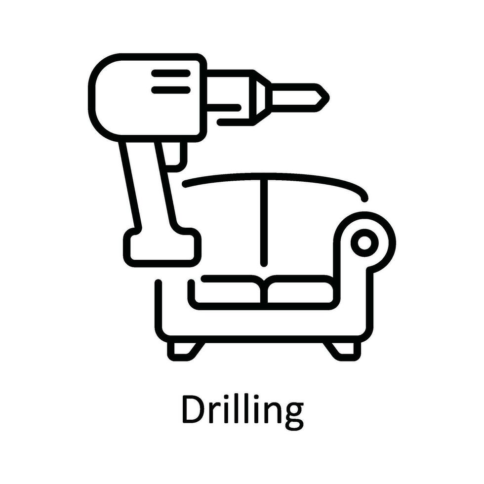 boren vector schets icoon ontwerp illustratie. huis reparatie en onderhoud symbool Aan wit achtergrond eps 10 het dossier