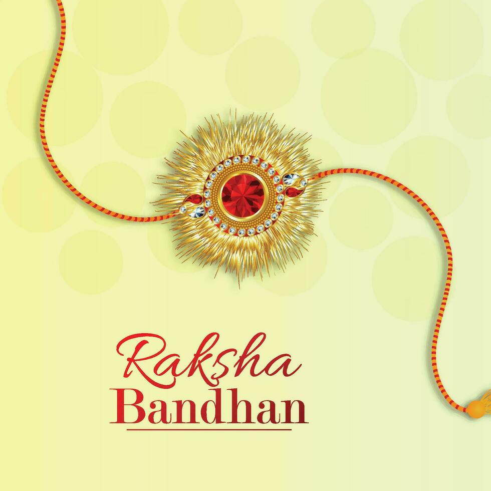 realistisch rakhi voor gelukkig raksha bandhan achtergrond vector