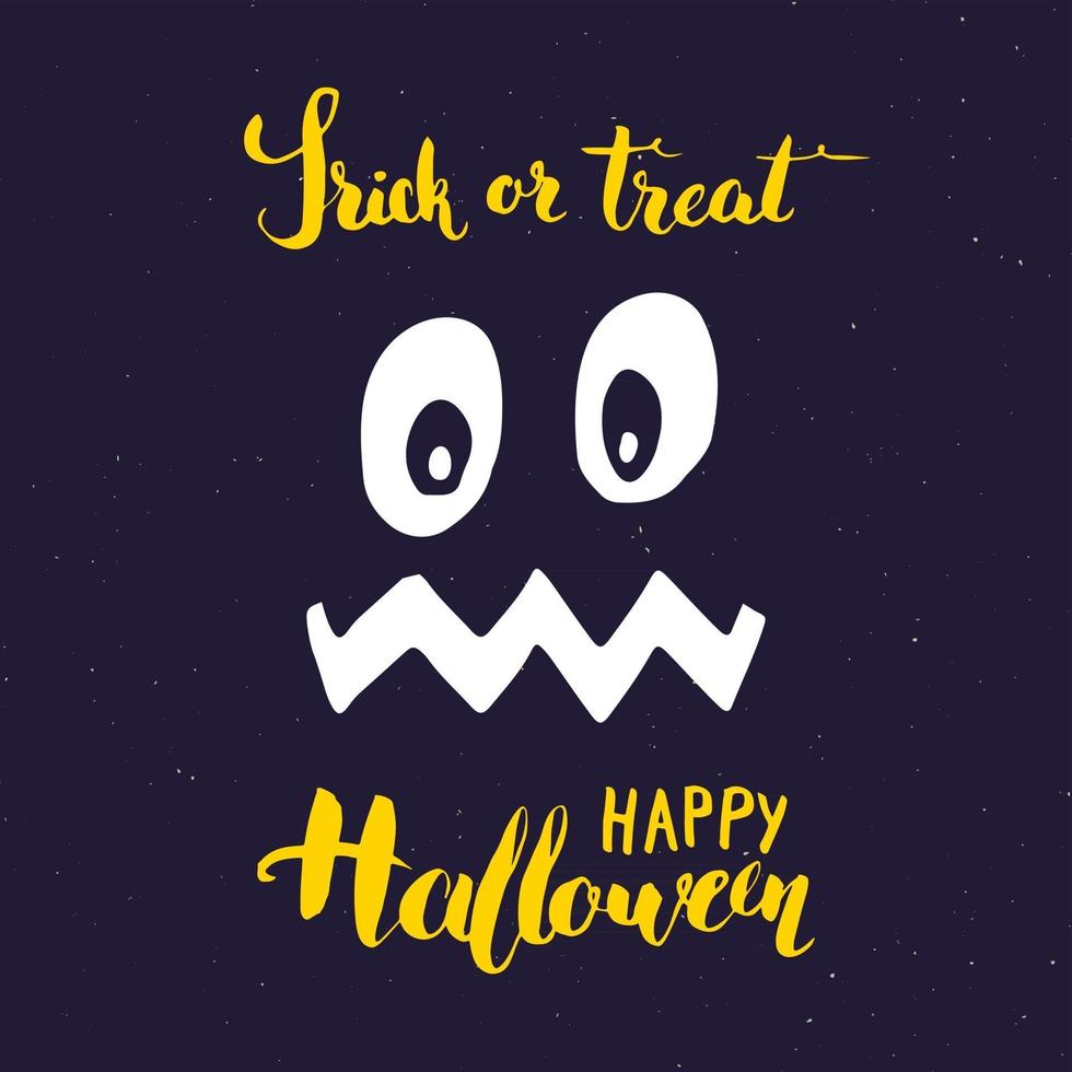 halloween wenskaart. belettering kalligrafie teken en met de hand getekende elementen, uitnodiging voor feest of vakantie banner ontwerp vectorillustratie vector