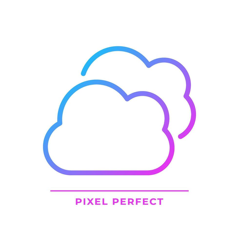 multicloud pixel perfect helling lineair vector icoon. verbeteren online servers met providers diversiteit. flexibel onderhoud. dun lijn kleur symbool. modern stijl pictogram. vector geïsoleerd schets tekening