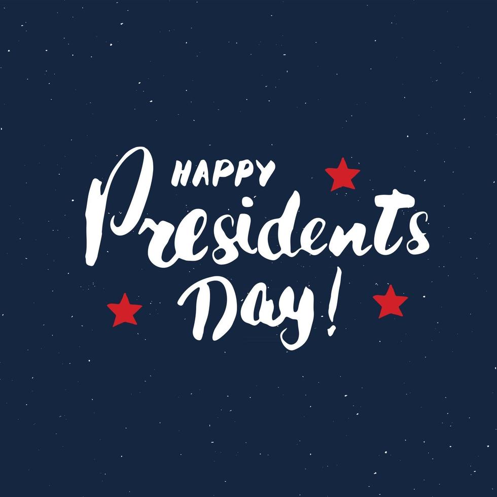 gelukkige president's day vintage usa wenskaart, viering van de verenigde staten van amerika. hand belettering, Amerikaanse vakantie grunge getextureerde retro ontwerp vectorillustratie. vector