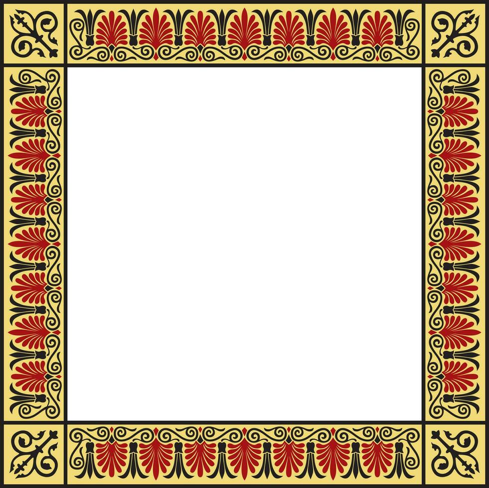 vector gekleurde plein klassiek Grieks ornament. Europese ornament. grens, kader oude Griekenland, Romeins rijk