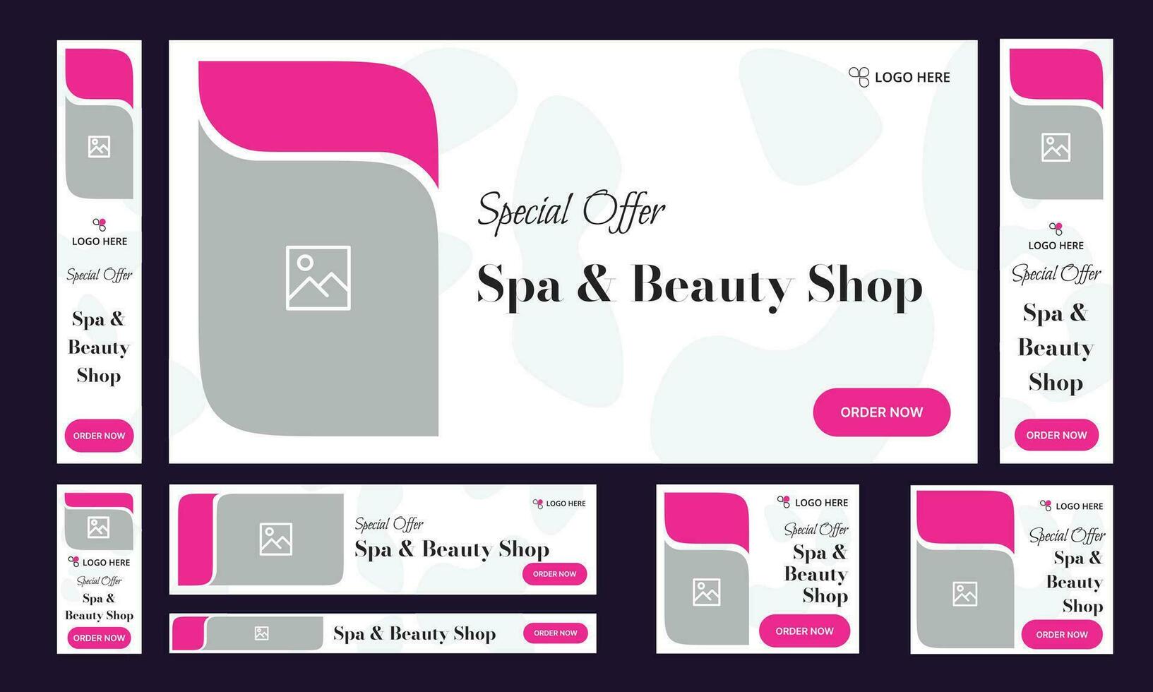 spa esthetisch op te slaan web reeks banier sjabloon ontwerp vector