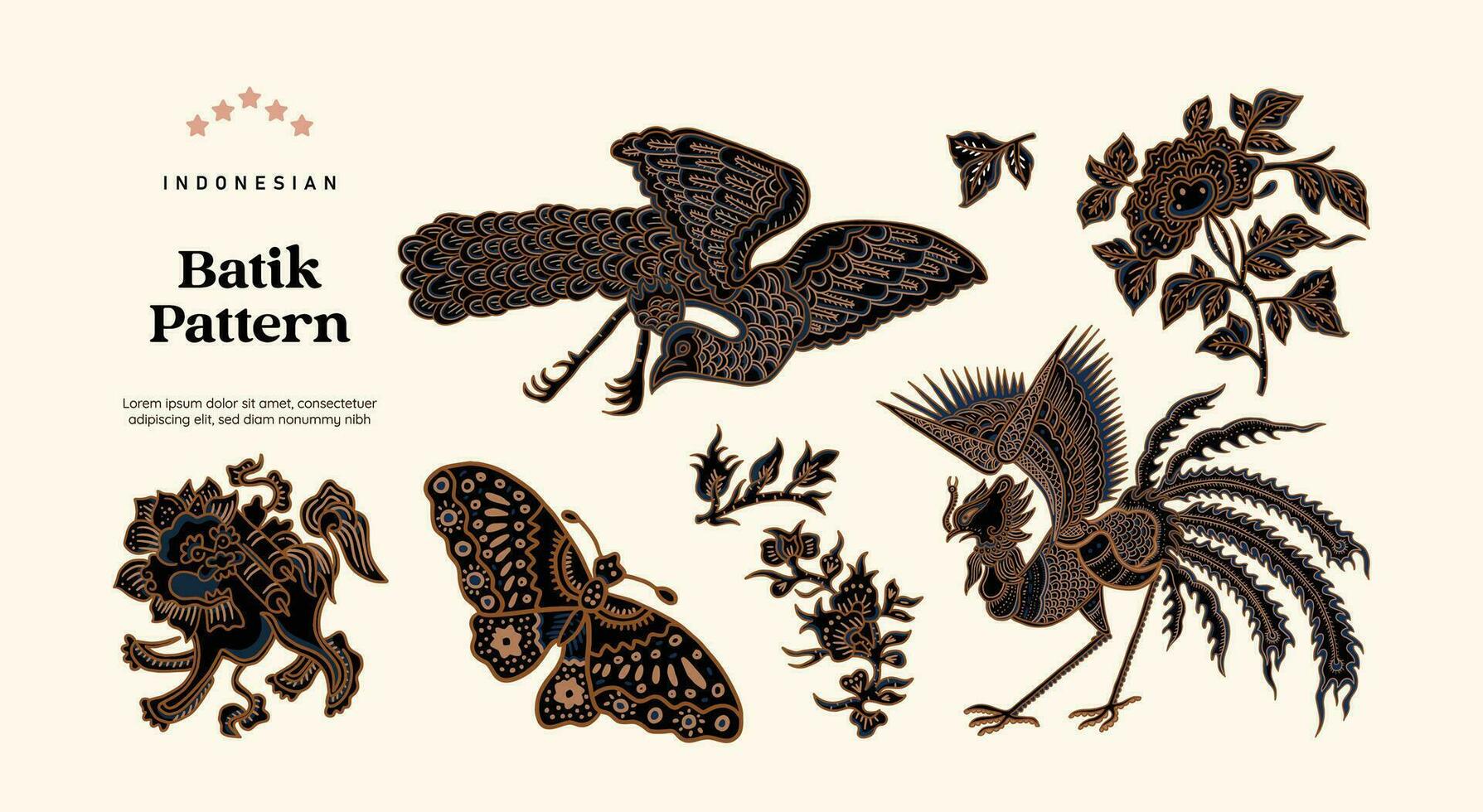 geïsoleerd dieren batik patroon illustratie vector