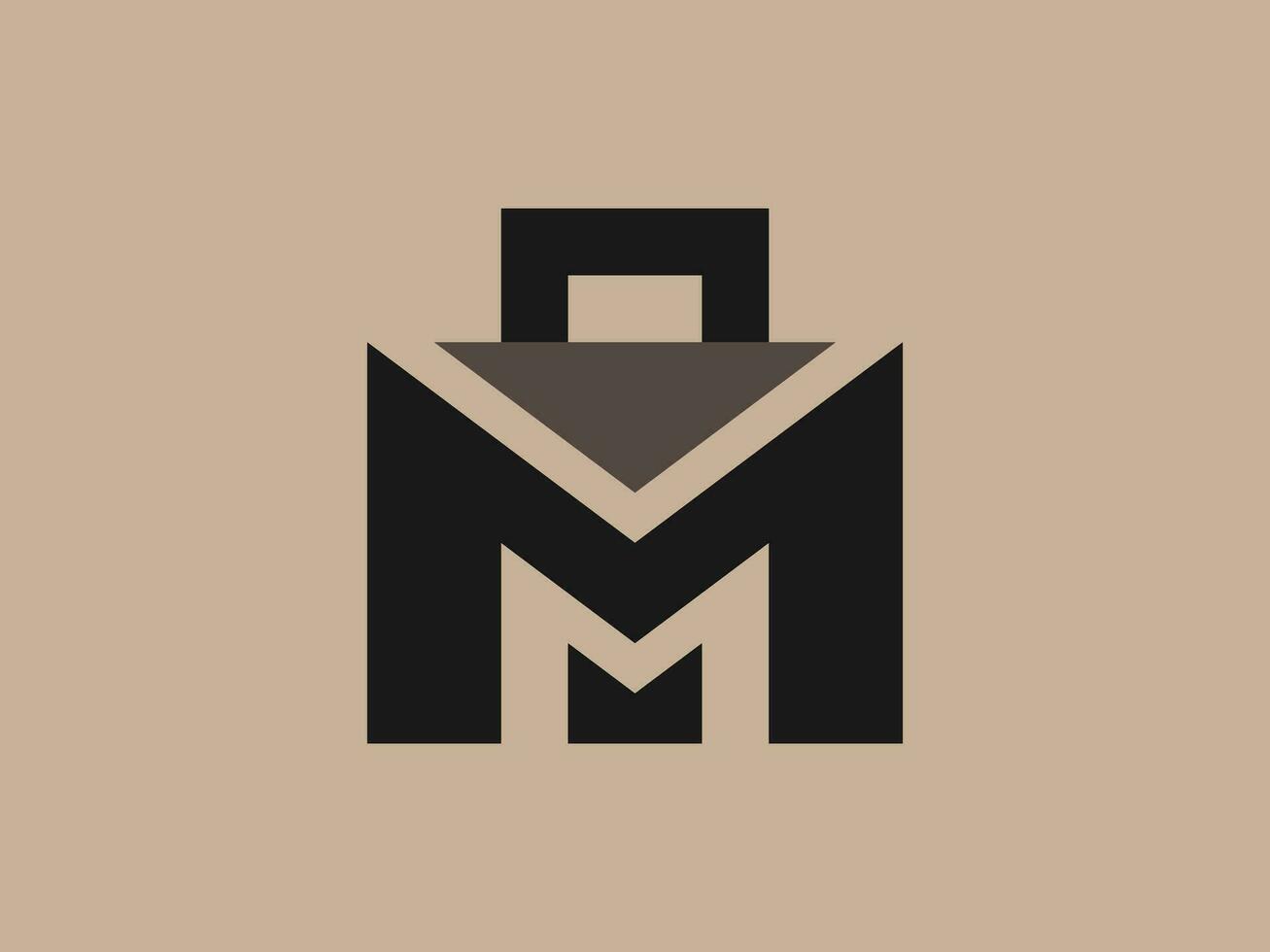 koffer of m brief logo vector