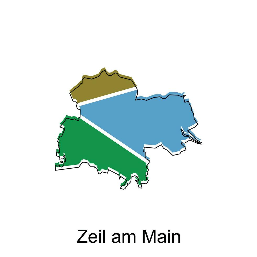 zeil ben hoofd kaart, gedetailleerd schets kleurrijk Regio's van de Duitse land. vector illustratie sjabloon ontwerp