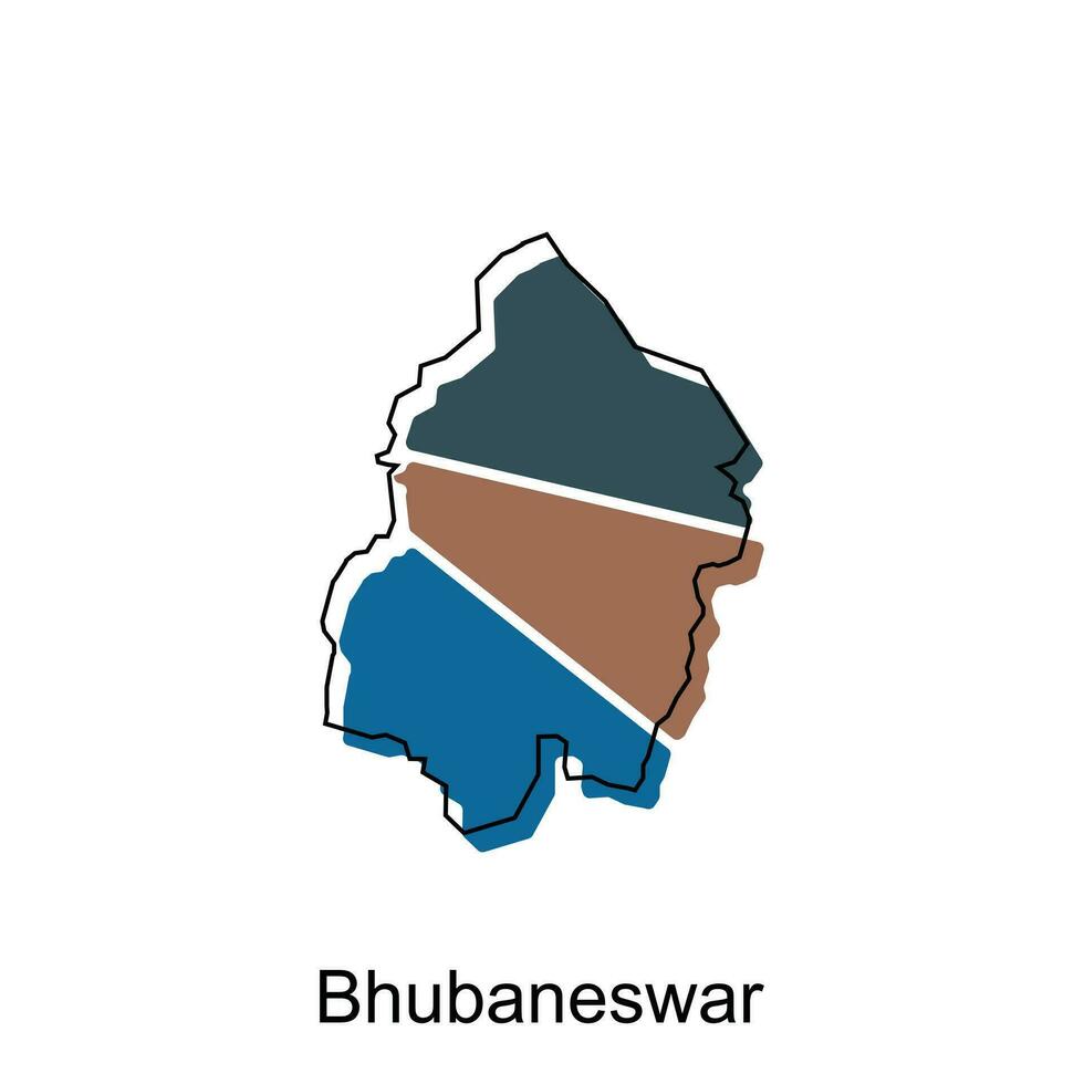 kaart van bhubaneswar modern meetkundig illustratie, kaart van Indië land vector ontwerp sjabloon