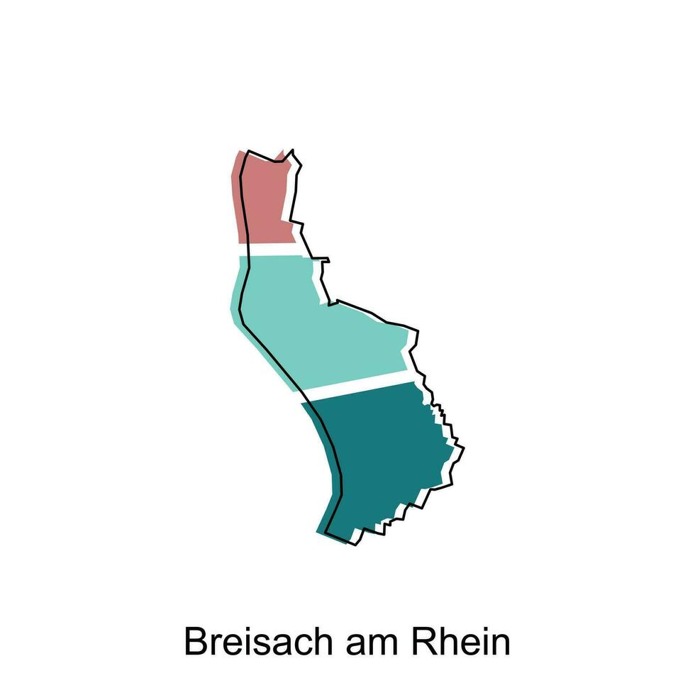 breisach ben Rhein hoog gedetailleerd illustratie kaart, wereld kaart land vector illustratie sjabloon