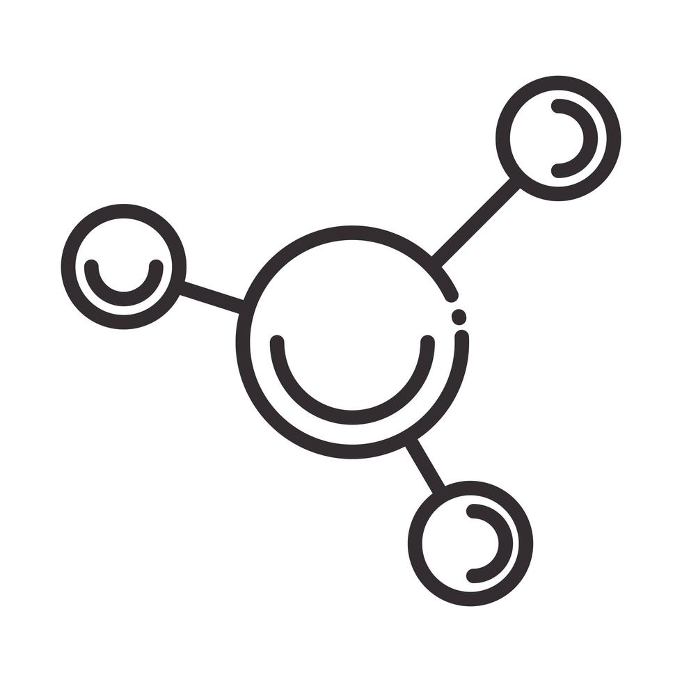 biologie moleculaire structuur wetenschap element lijn pictogramstijl vector