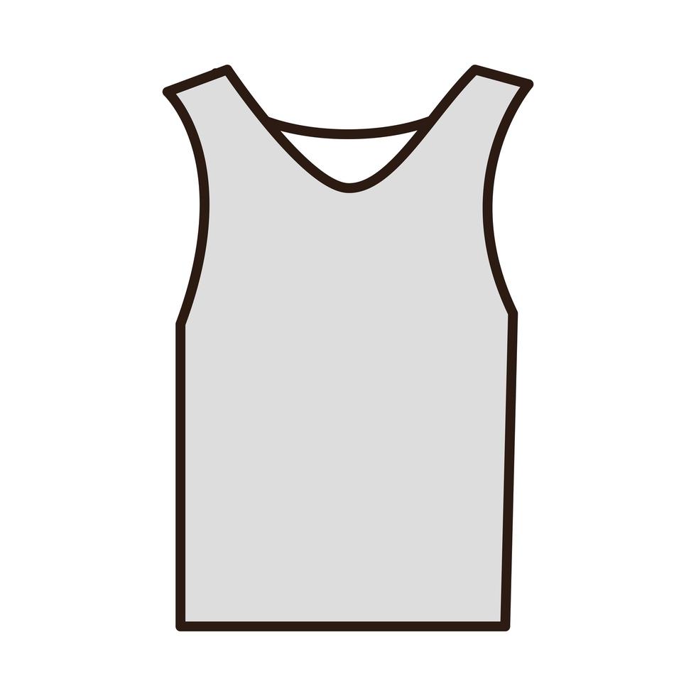 mouwloos shirt sportkleding waslijn en vulpictogram vector