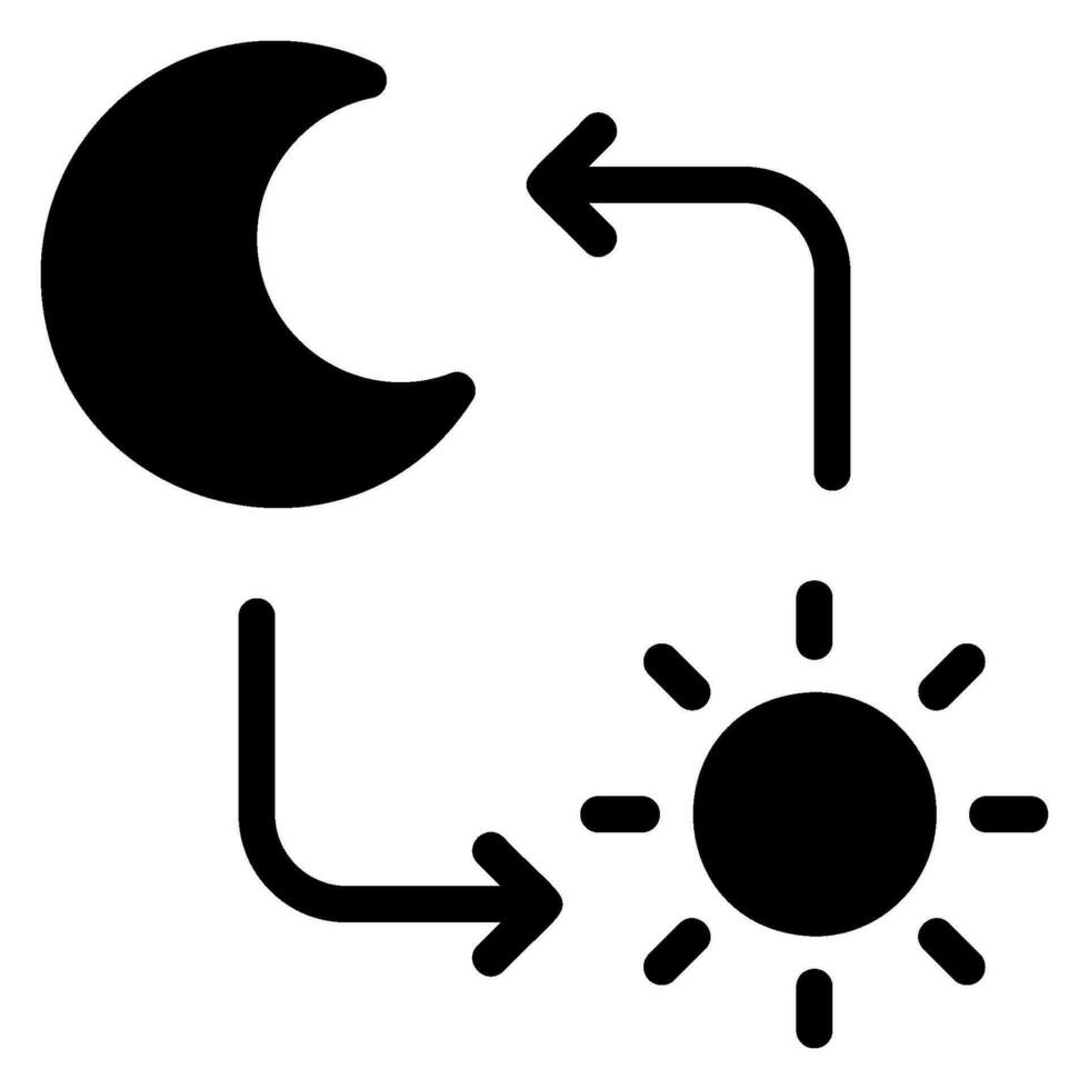 dag en nacht glyph-pictogram vector