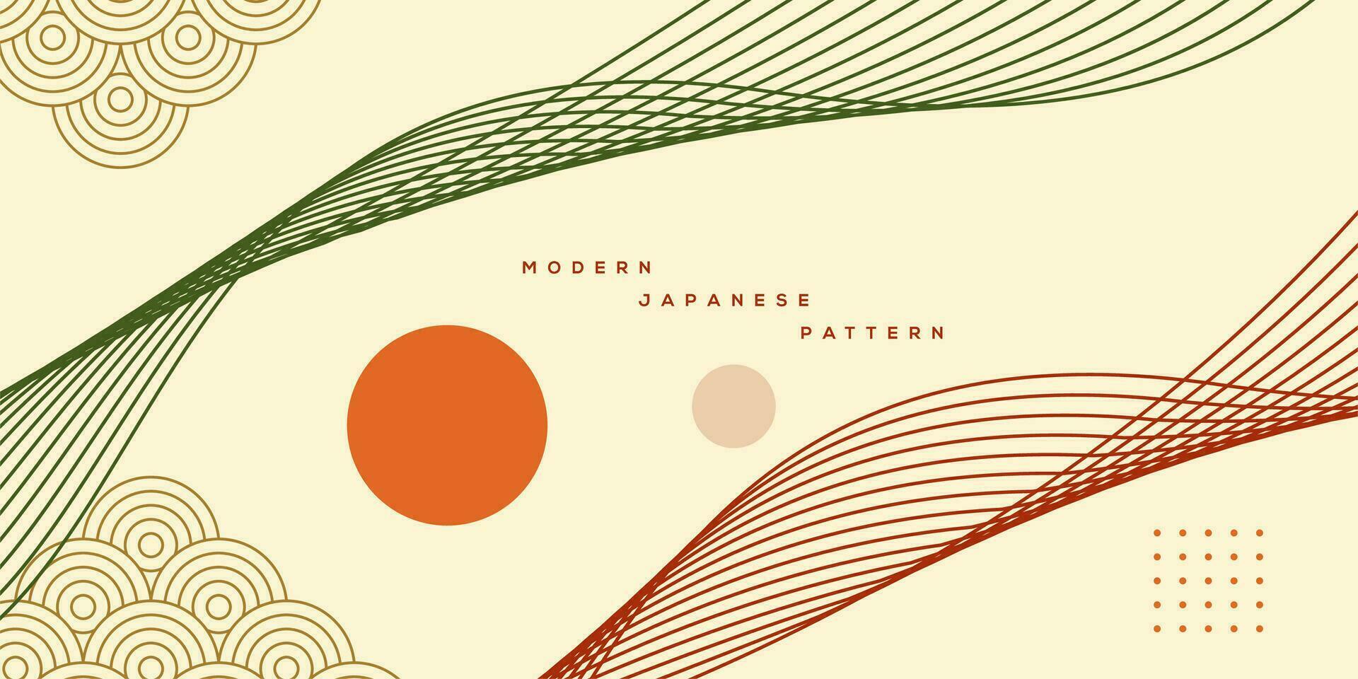 abstract modern Japans kunst stijl meetkundig behang ontwerp vector afbeelding. minimaal kunst sjabloon met meetkundig patroon in Japan stijl Golf en esthetiek