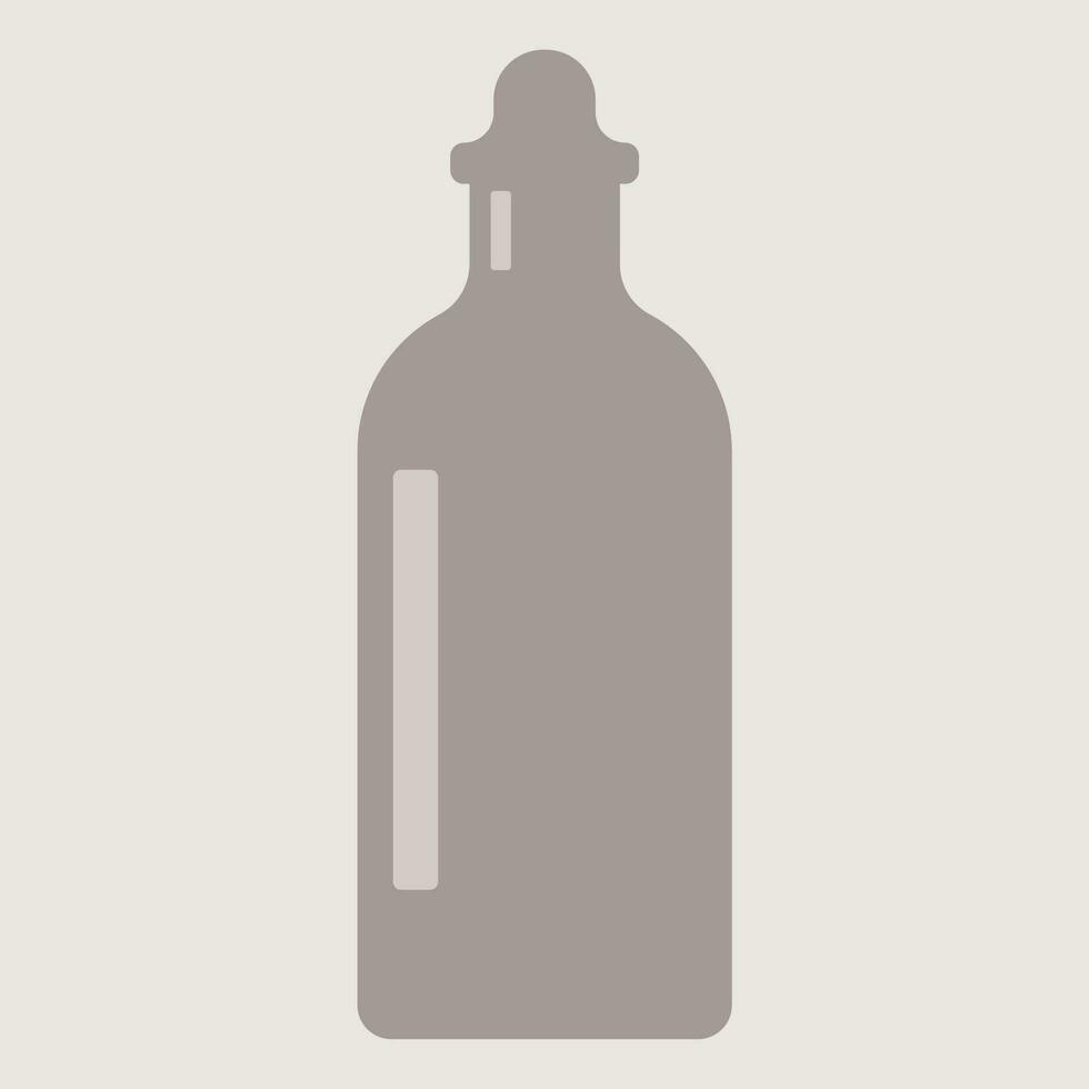 grafisch vector illustratie van een bruin fles Aan een beige achtergrond