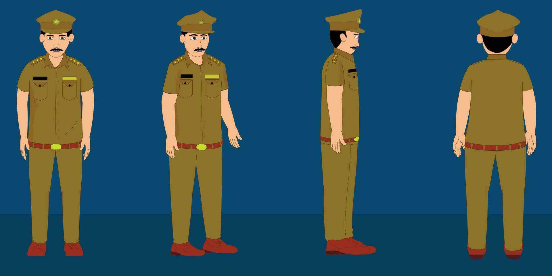 Indisch Politie Mens tekenfilm karakter. Moreel verhalen voor de het beste tekenfilm karakter vector vrij vector