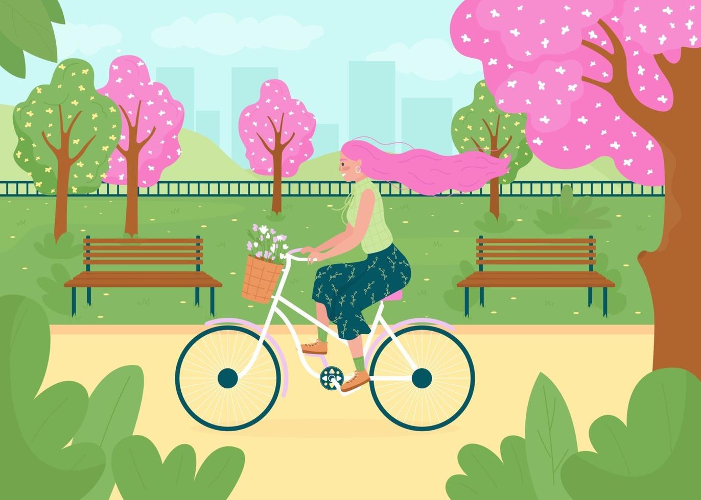 lente recreatieve activiteit egale kleur vectorillustratie vector