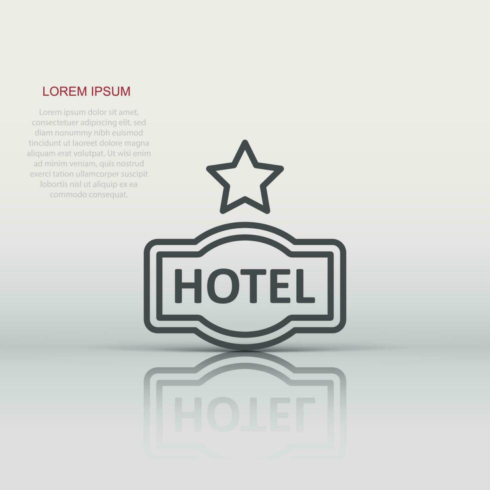 hotel 1 ster teken icoon in vlak stijl. cafe vector illustratie Aan wit geïsoleerd achtergrond. herberg kamer informatie bedrijf concept.