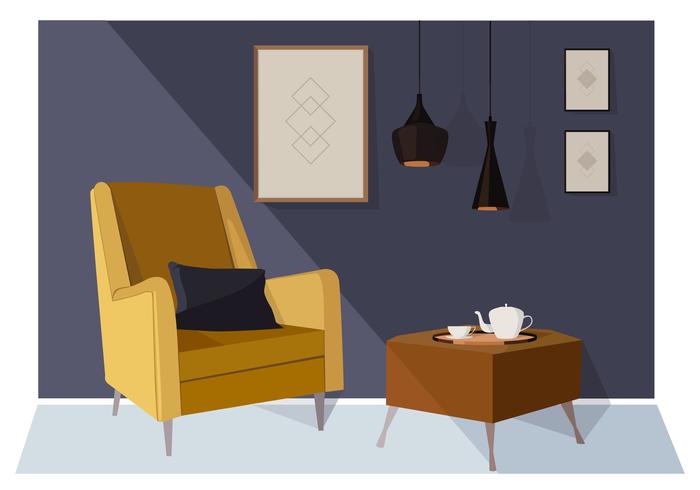 Vector woonkamer illustratie