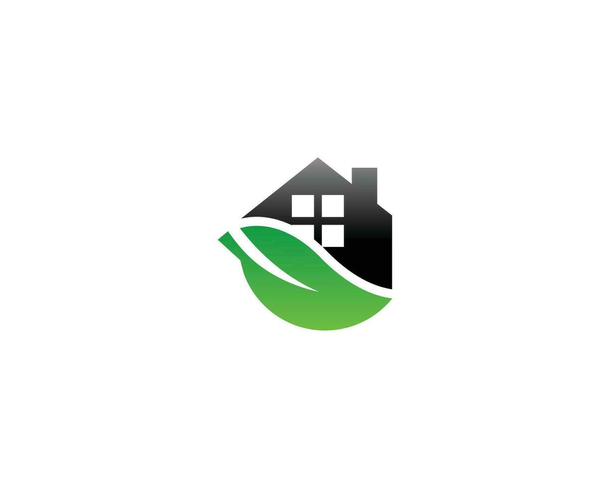 natuurlijk groen huis logo ontwerp icoon symbool vector concept.