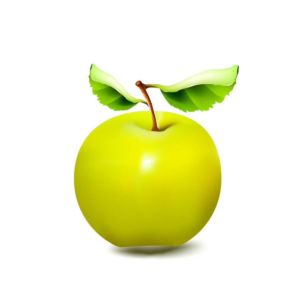 rood en groen appel fruit met besnoeiing en groen bladeren. vector