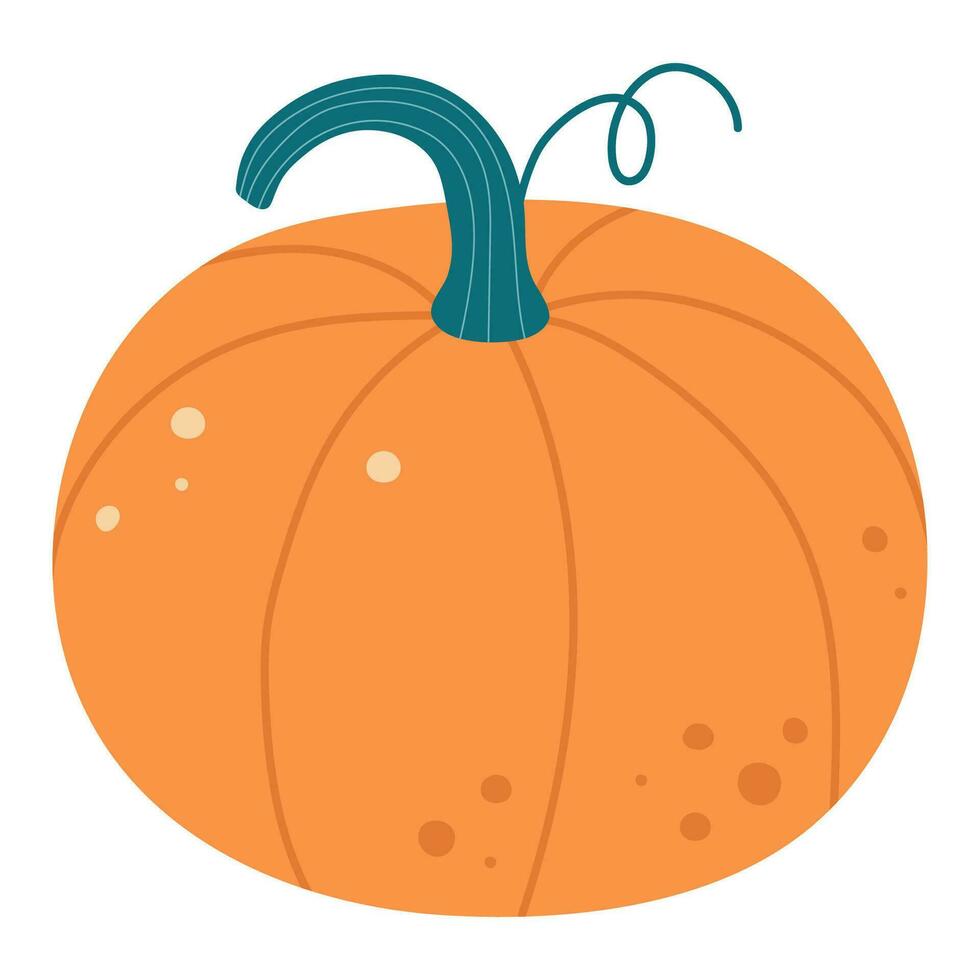 schattig pompoen groente tekenfilm illustratie. Hallo herfst vallen seizoen. elementen voor herfst decoratief ontwerp, halloween uitnodiging, oogst dankzegging. hand- tekening vlak vector illustratie