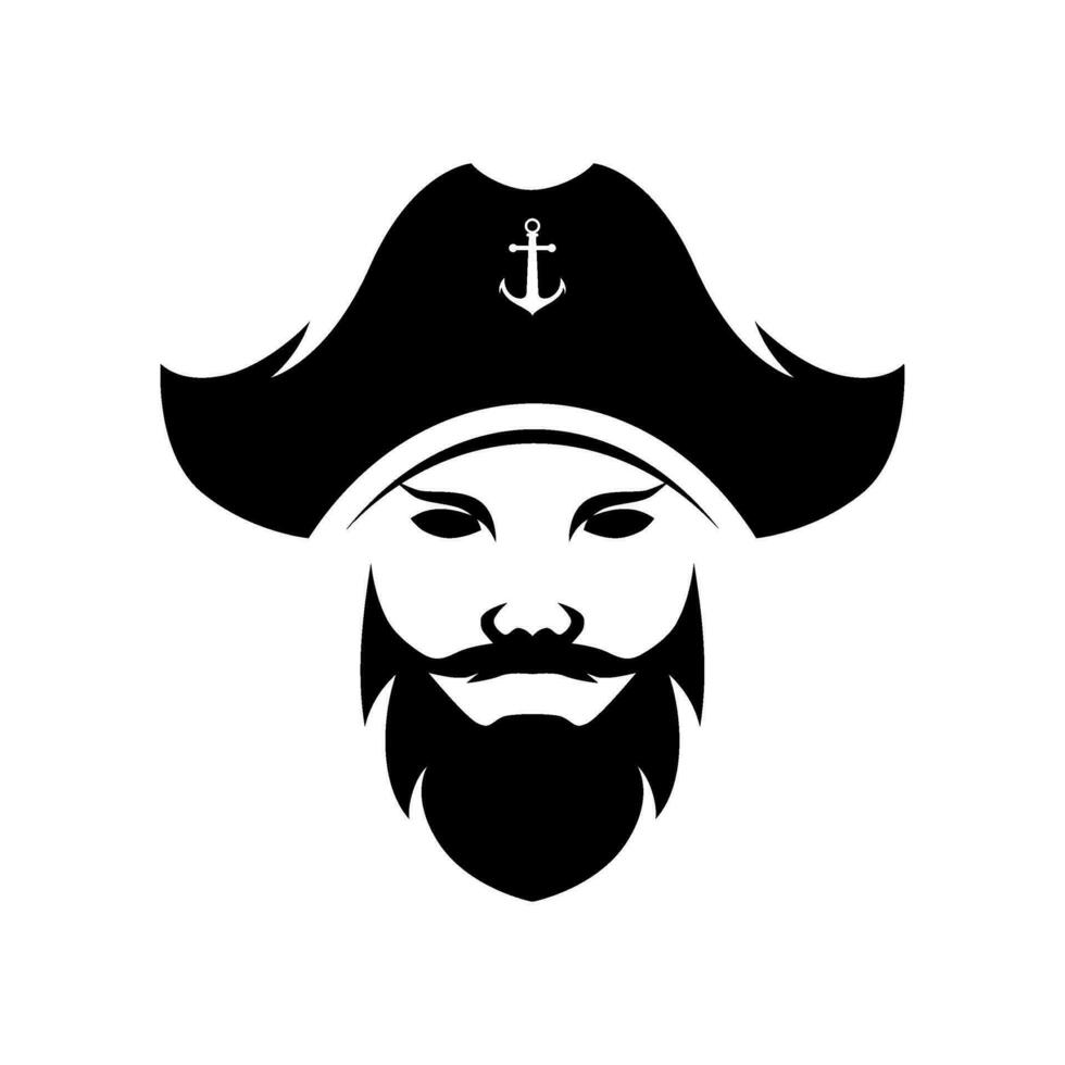 gezagvoerder piraat vector logo sjabloon