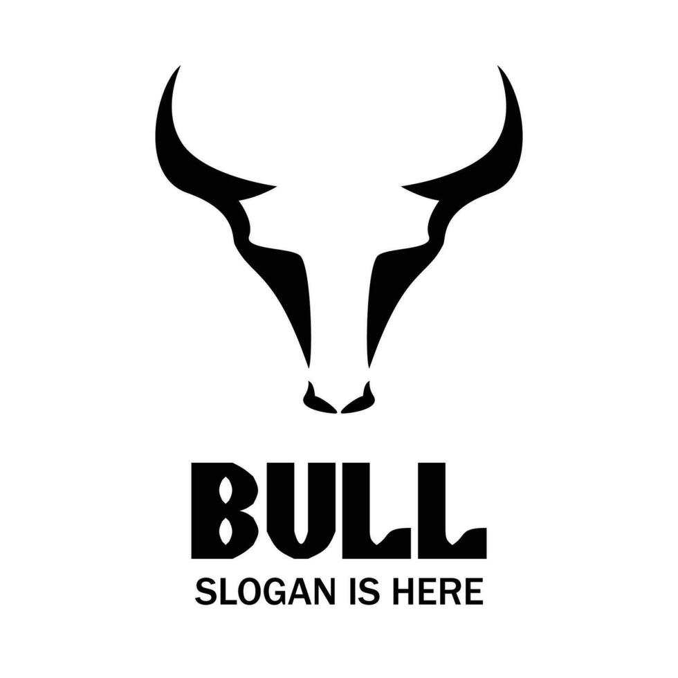 zwart stier silhouet logo ontwerp. wild buffel teken en symbool. vector