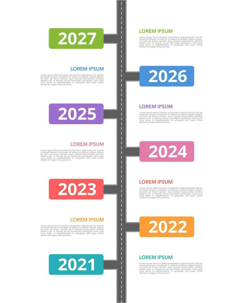 infographic tijdlijn werk plan sjabloon. stappenplan, mijlpaal. vector illustratie.