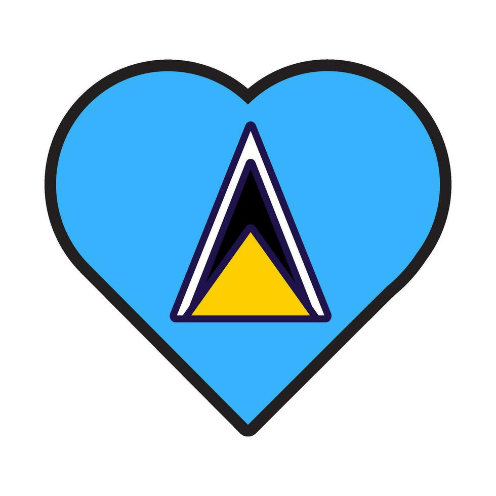 heilige lucia vlag feestelijk hart schets icoon vector