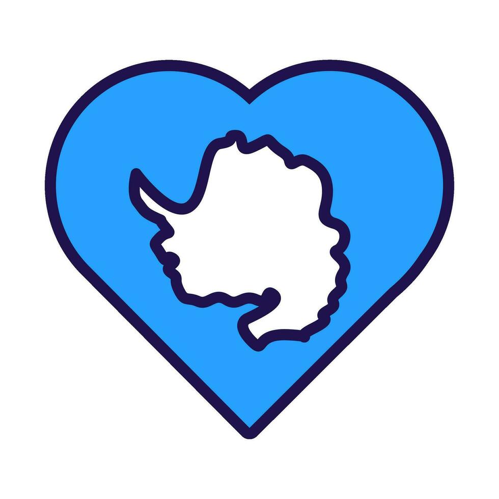 antarctisch vlag feestelijk patriot hart schets icoon vector