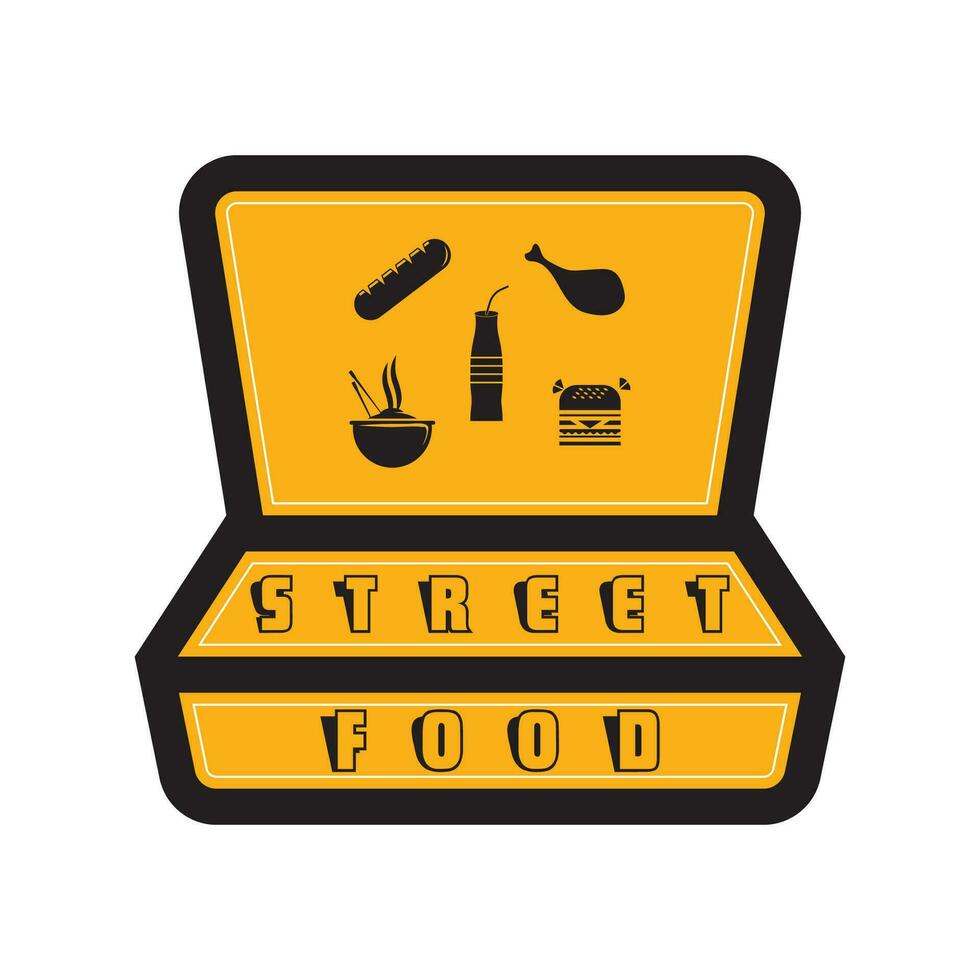 straat voedsel krijt handschrift typografie voor restaurant cafe bar logo vector