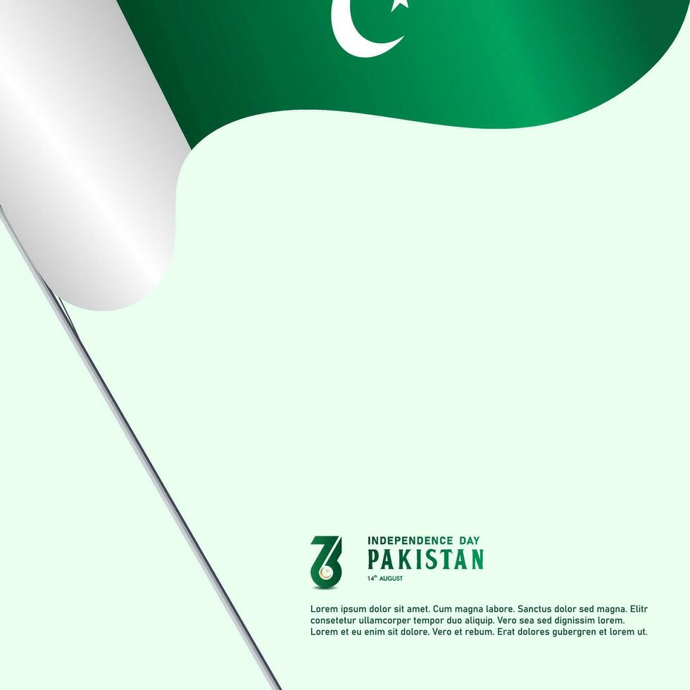 gelukkig onafhankelijkheid dag republiek van Pakistan, 14 augustus. groet kaart met wit en groen kleuren ontwerp vector