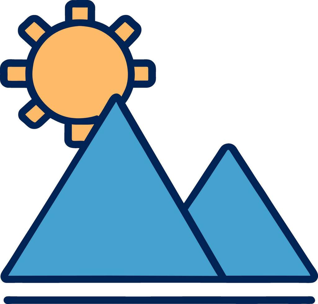 pictogram berg en zon vector