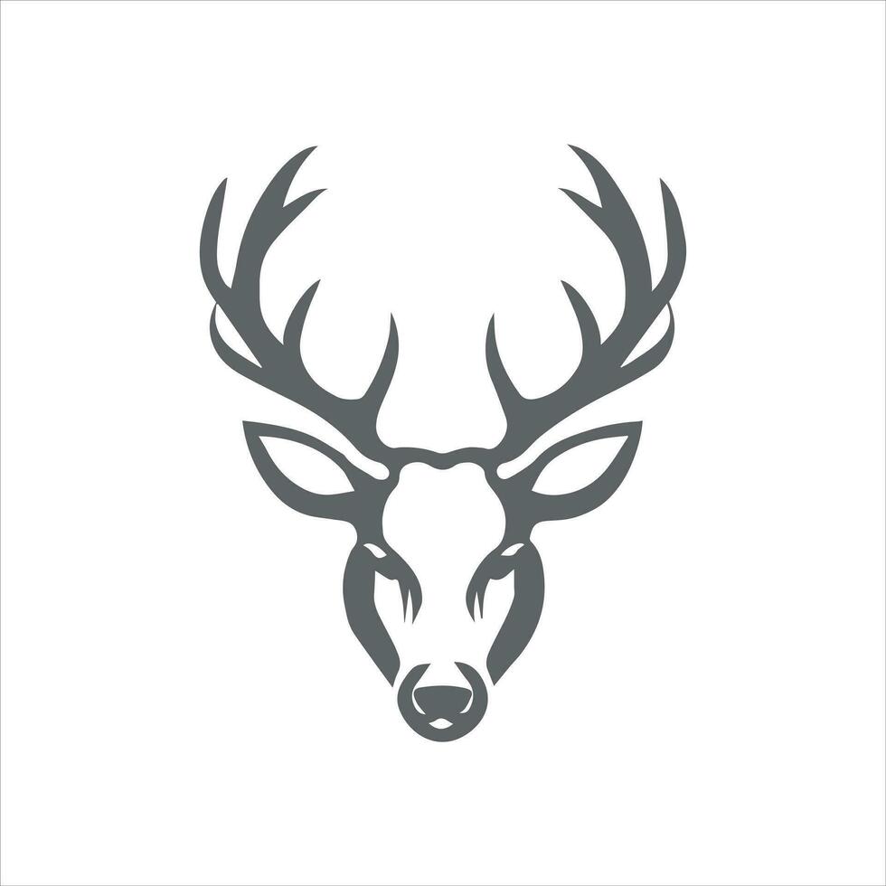 vector hert hoofd illustratie hand- getrokken logo sjabloon wit achtergrond