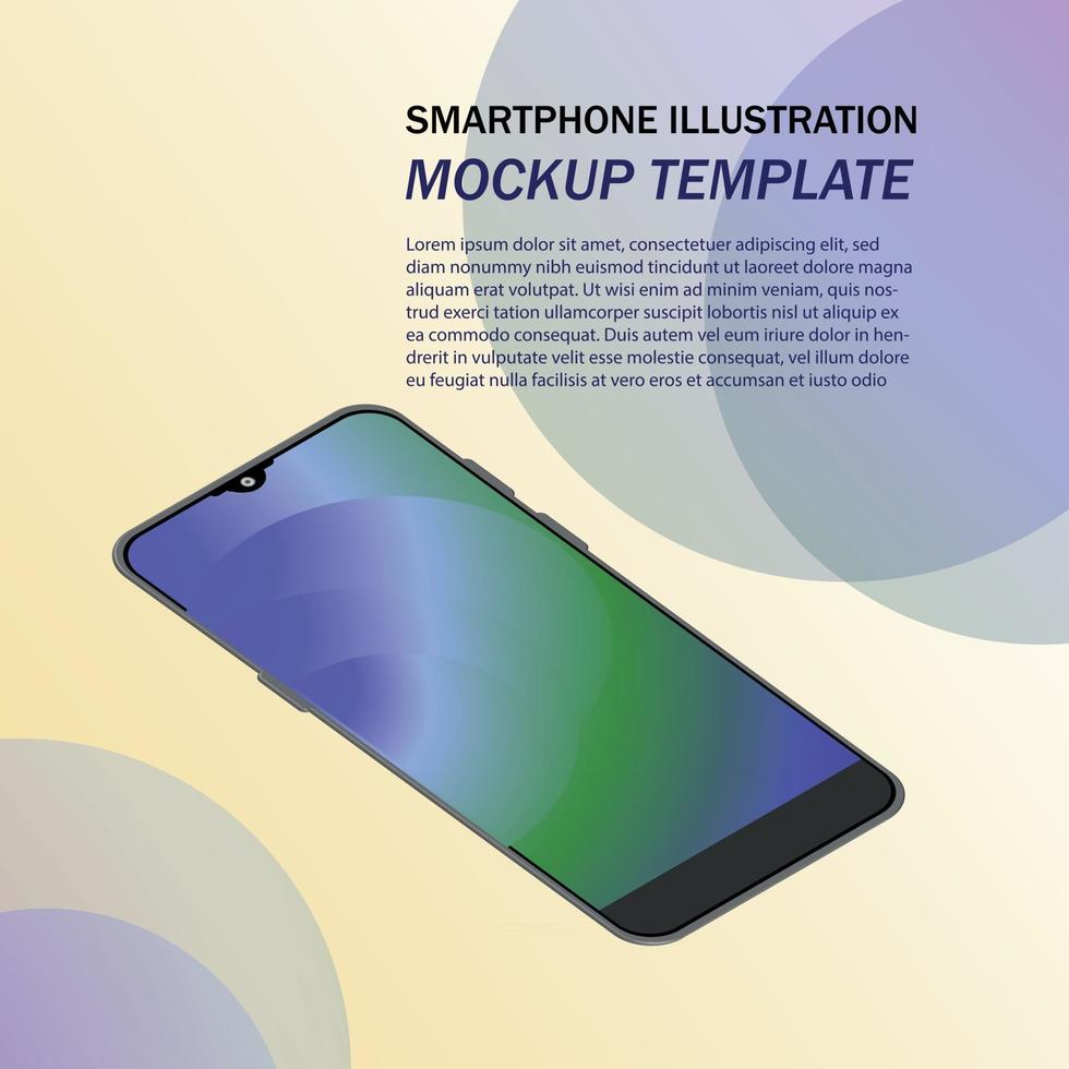 smartphoneillustratie voor mockup-sjabloon vector