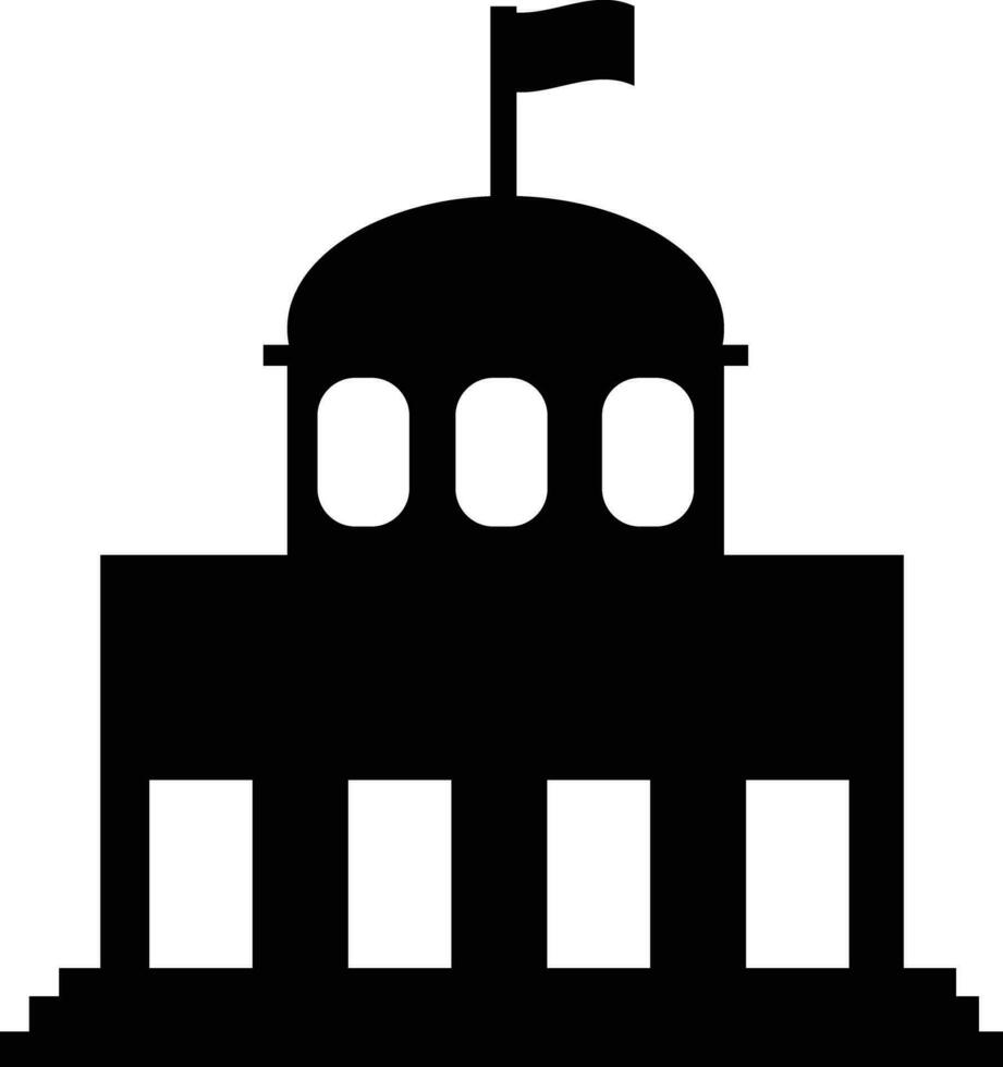 stad hal gebouw icoon. stad hal teken. stad- hal symbool. gemeentelijk gebouw logo. vlak stijl. vector