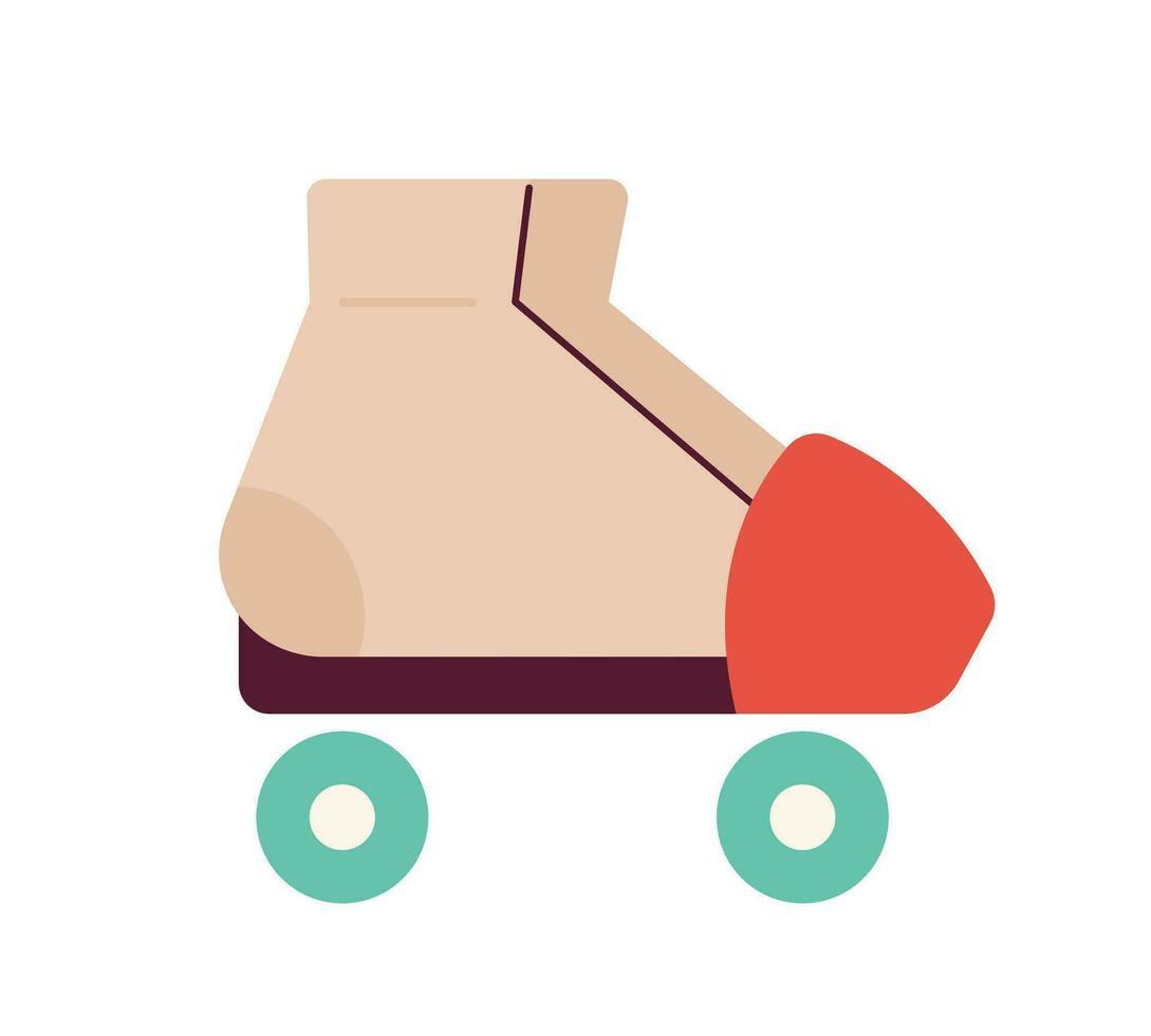 rol skates semi vlak kleur vector voorwerp. bewerkbare tekenfilm klem kunst icoon Aan wit achtergrond. gemakkelijk plek illustratie voor web grafisch ontwerp