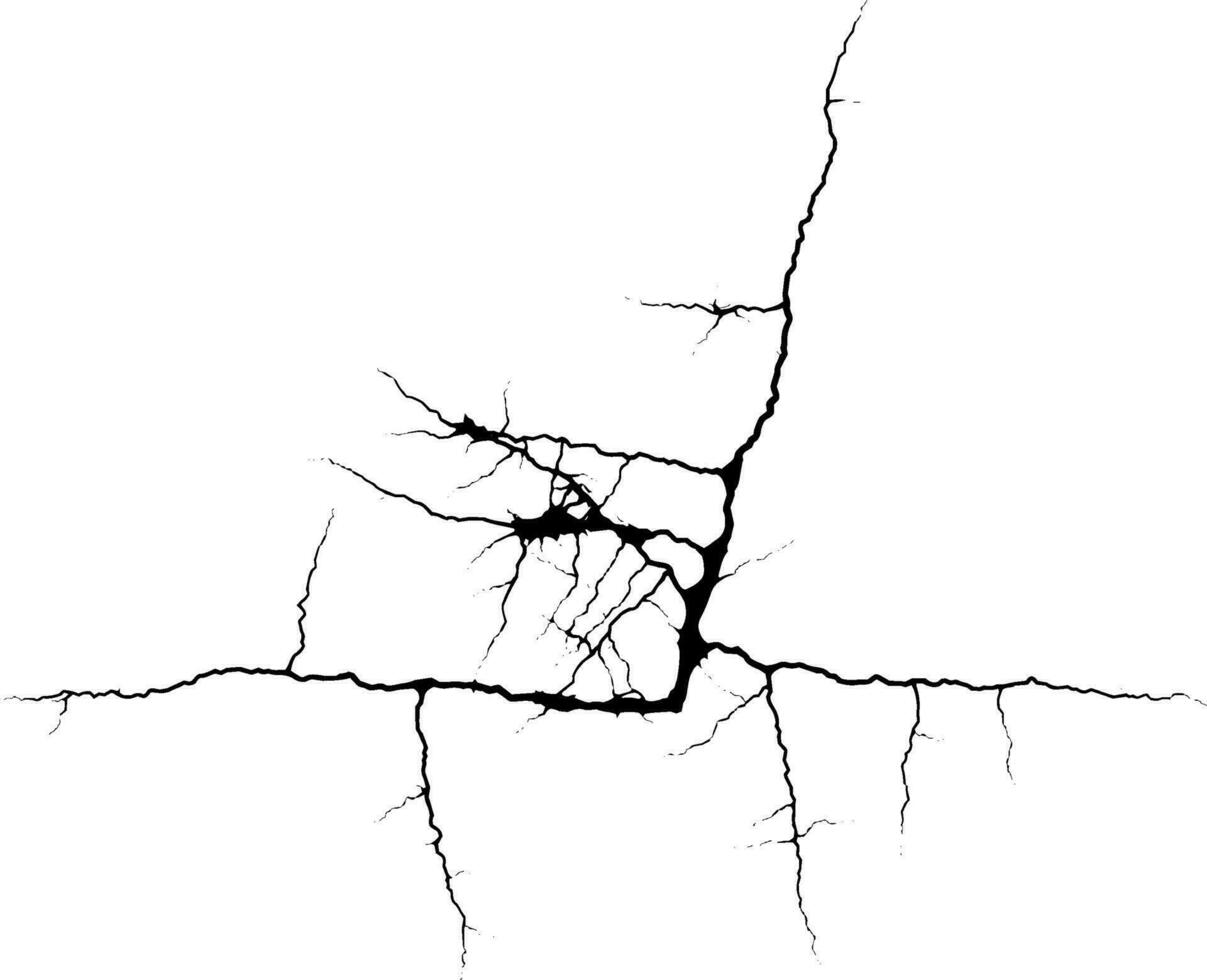 rustiek gebarsten vector structuur met veel scheuren en krassen. abstract achtergrond. gebroken en beschadigd oppervlak.