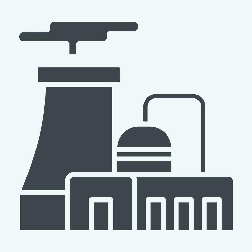 icoon nucleair fabriek. verwant naar nucleair symbool. glyph stijl. gemakkelijk ontwerp bewerkbaar. gemakkelijk illustratie vector