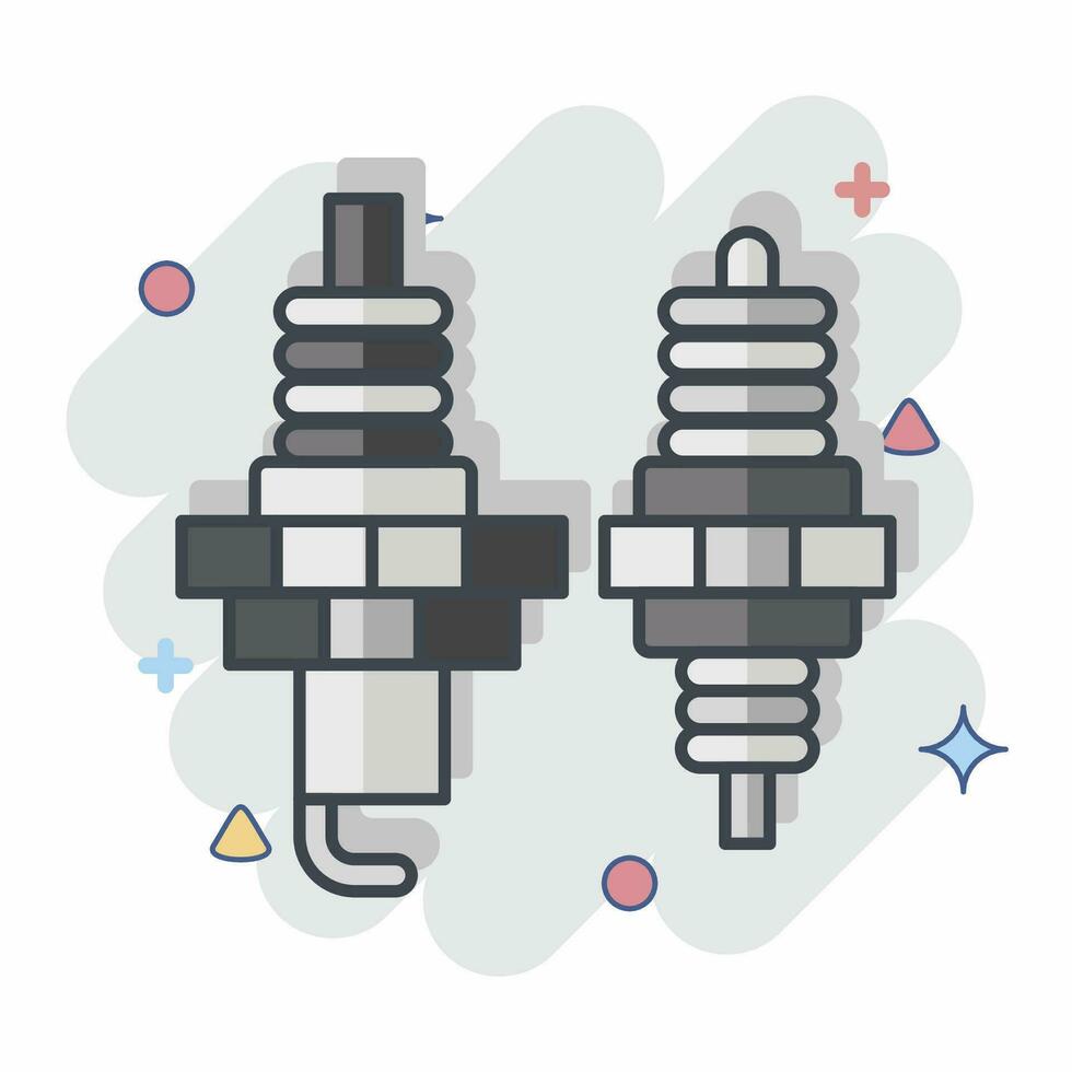 icoon vonk plug. verwant naar racing symbool. grappig stijl. gemakkelijk ontwerp bewerkbaar. gemakkelijk illustratie vector