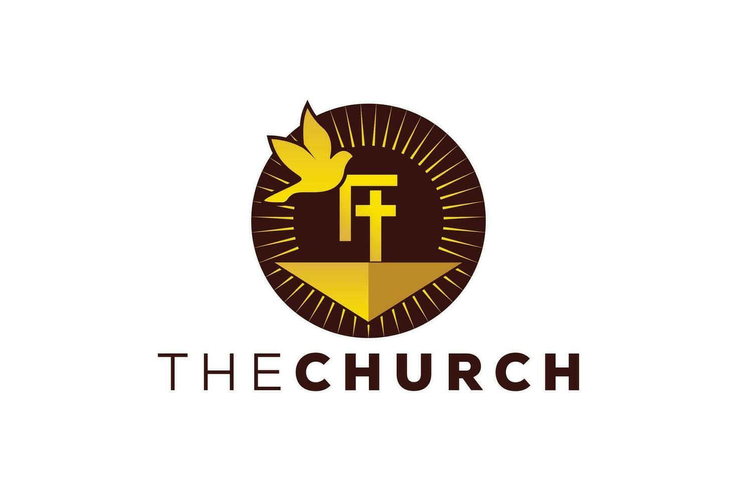 modieus en professioneel brief f kerk teken christen en vredig vector logo