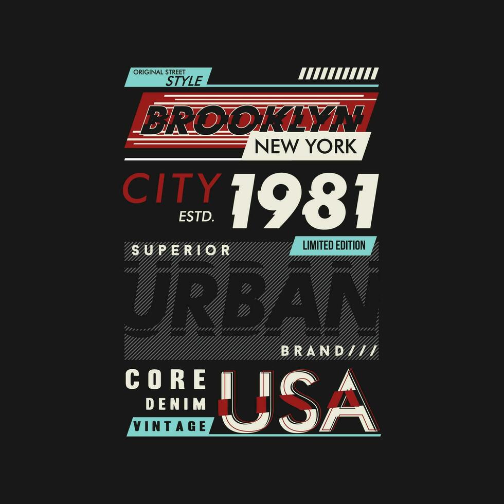 Brooklyn stedelijk merk grafisch mode stijl, t overhemd ontwerp, typografie vector, illustratie vector