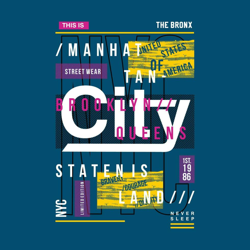 Manhattan abstract grafisch, typografie vector, t overhemd ontwerp illustratie, mooi zo voor klaar afdrukken, en andere gebruik vector